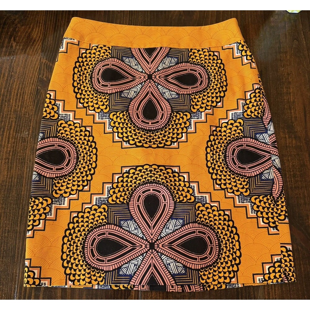New Without Tags MAEVE ANTHROPOLOGIE Clementina Orange Print Pencil Skirt Size 8
